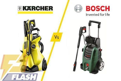 So sánh máy rửa rửa xe Karcher và Bosch