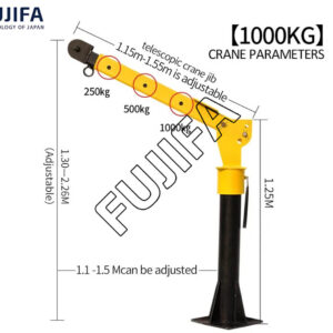 Cẩu xoay gắn xe ô tô FUJIFA 360 độ 1000 KG thép hộp