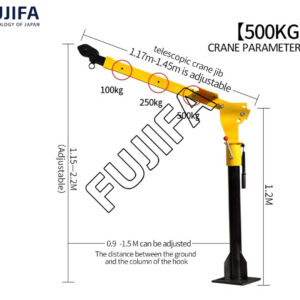 Cẩu xoay gắn xe ô tô FUJIFA 360 độ 500 KG thép hộp